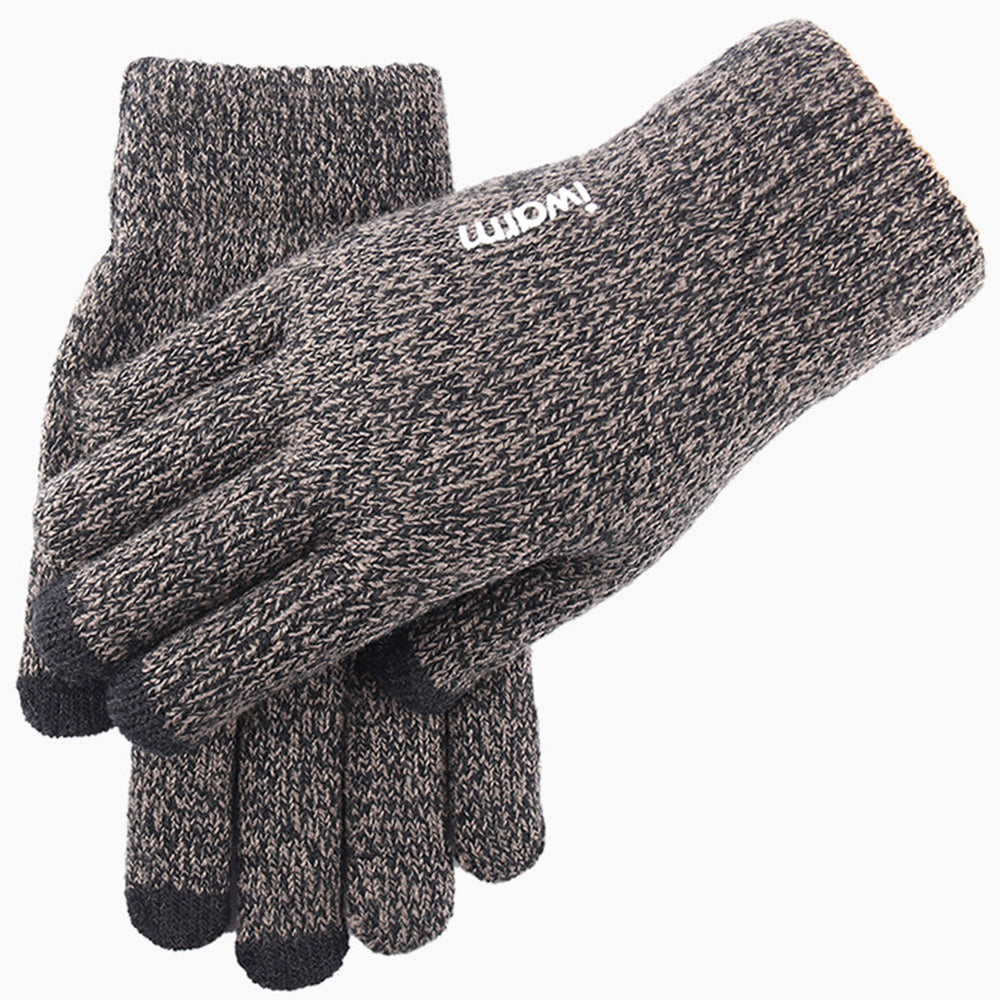 iWarm - Touchscreen Gloves (ST0005) - Double Layer and Velvet/Acrylic, Size 21cm - Gray