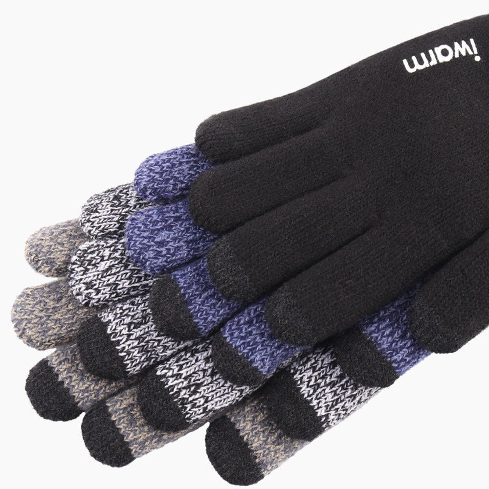 iWarm - Touchscreen Gloves (ST0005) - Double Layer and Velvet/Acrylic, Size 21cm - Gray