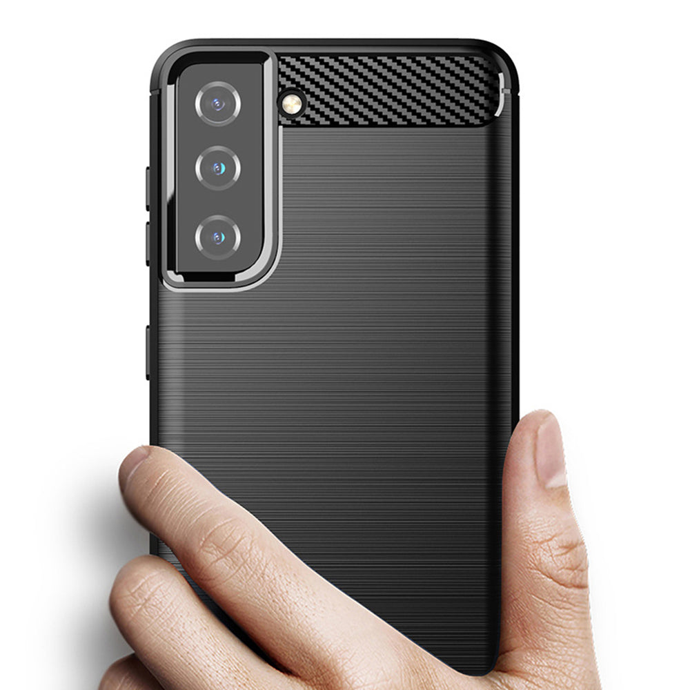 TechSuit Husa de protectie Techsuit Carbon Silicone compatibil cu Samsung Galaxy S21 Plus 5G, Negru – imagine 3