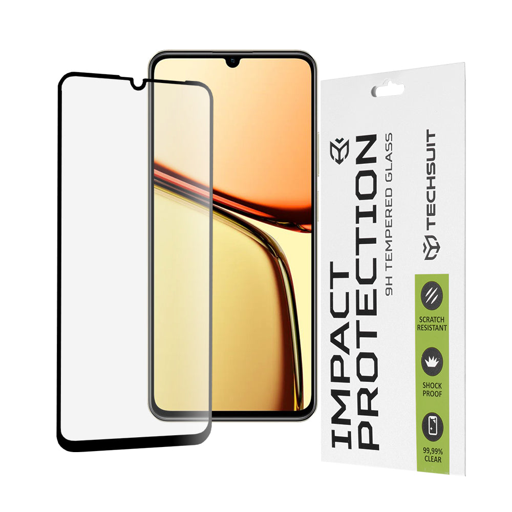 Techsuit - 111D Full Cover / Full Glue Glass - Realme C61 / Realme C63 - Black