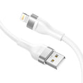 Lito Cablu Lito (LD02L), USB to Lightning, Fast Charging, 2.4A, Tangle-free, Soft Silicone, 1.2m, Alb