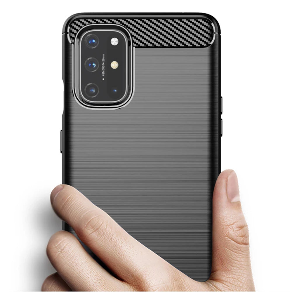 TechSuit Husa de protectie TechSuit Carbon Silicone compatibil cu OnePlus 8T, Negru – imagine 2