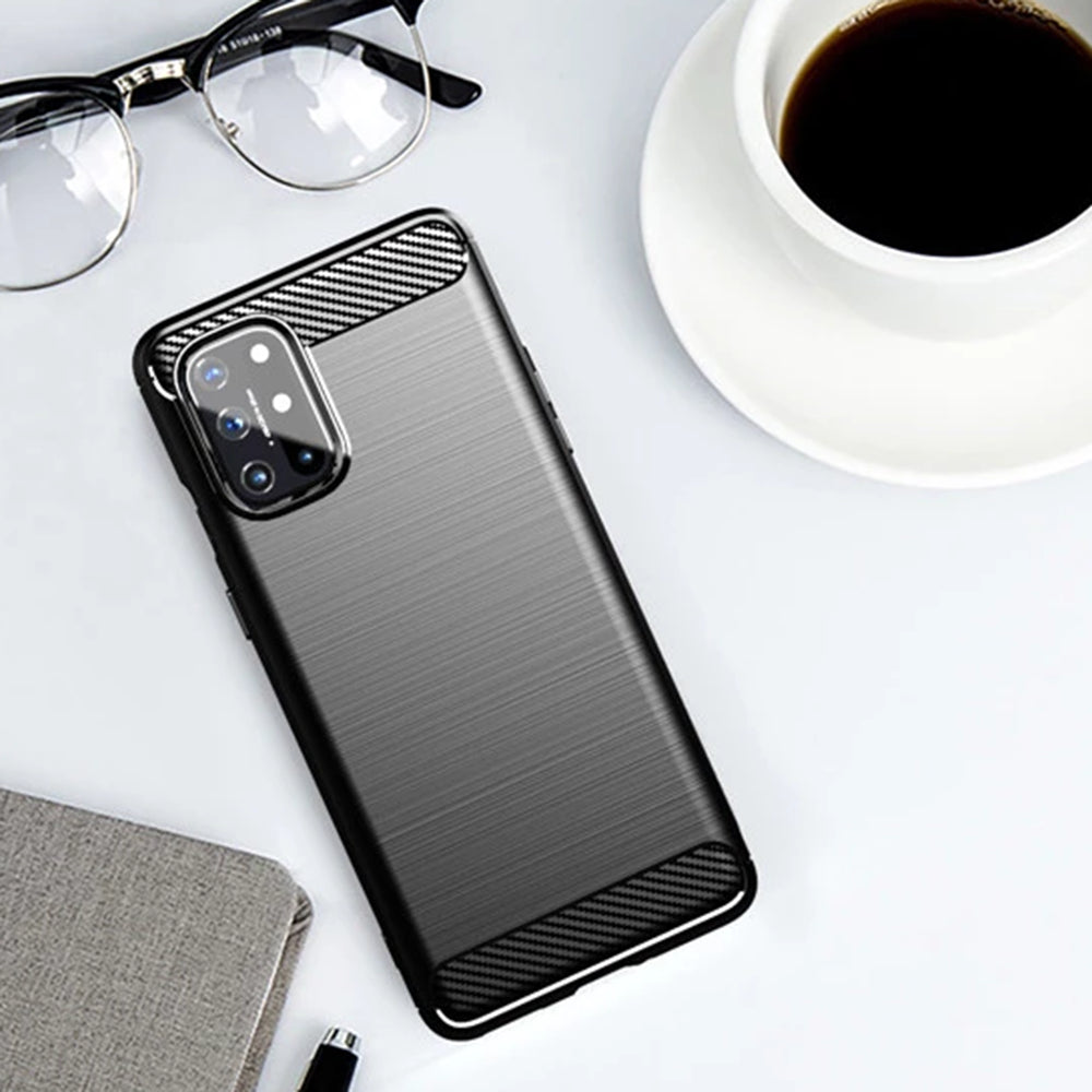 TechSuit Husa de protectie TechSuit Carbon Silicone compatibil cu OnePlus 8T, Negru – imagine 3