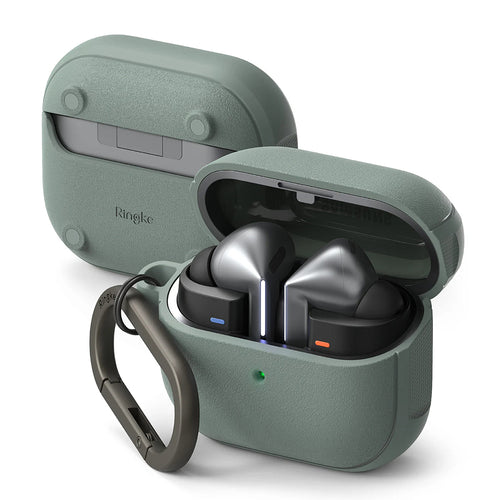 Ringke - Protection Case Onyx Magnetic - for Samsung Galaxy Buds 3 / 3 Pro / 3 FE, Non-Slip Texture, Carabiner - Sage Gr