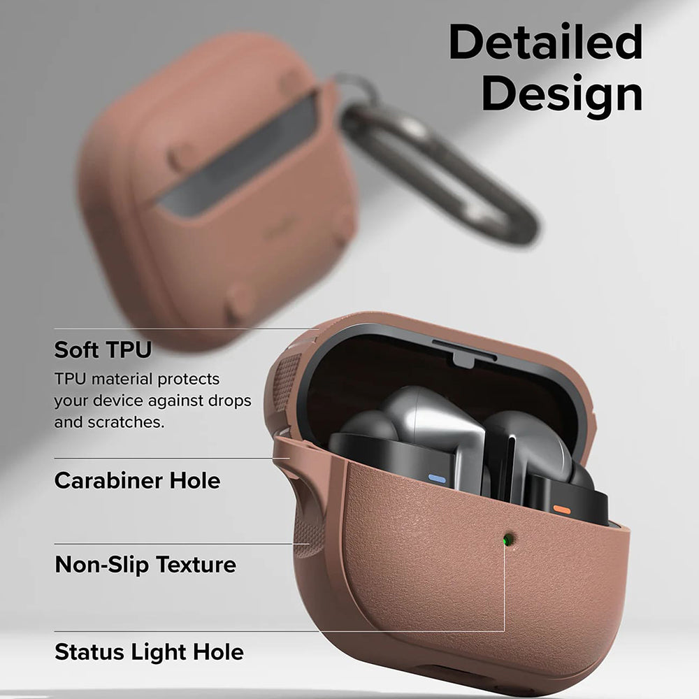 Ringke - Protection Case Onyx Magnetic - for Samsung Galaxy Buds 3 / 3 Pro / 3 FE, Non-Slip Texture - Constant Coral