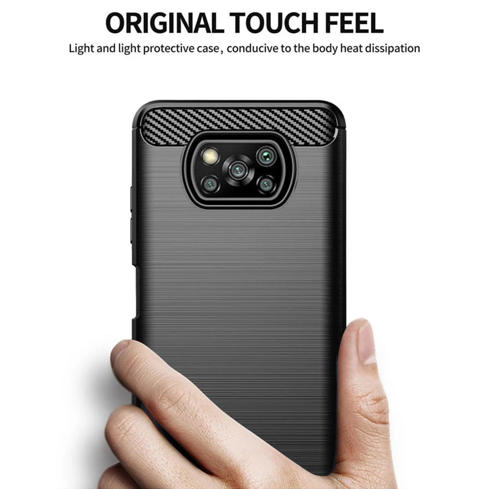 TechSuit - Carbon Silicone - Xiaomi Poco X3 / Poco X3 NFC / Poco X3 Pro - Black