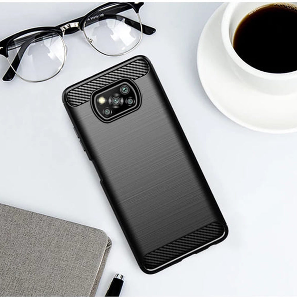 TechSuit - Carbon Silicone - Xiaomi Poco X3 / Poco X3 NFC / Poco X3 Pro - Black