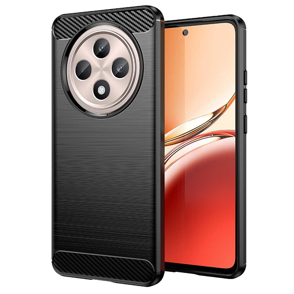 Techsuit - Carbon Silicone - Oppo Reno12 F 4G / Reno12 F 5G / Reno12 FS 4G / Reno12 FS 5G - Black
