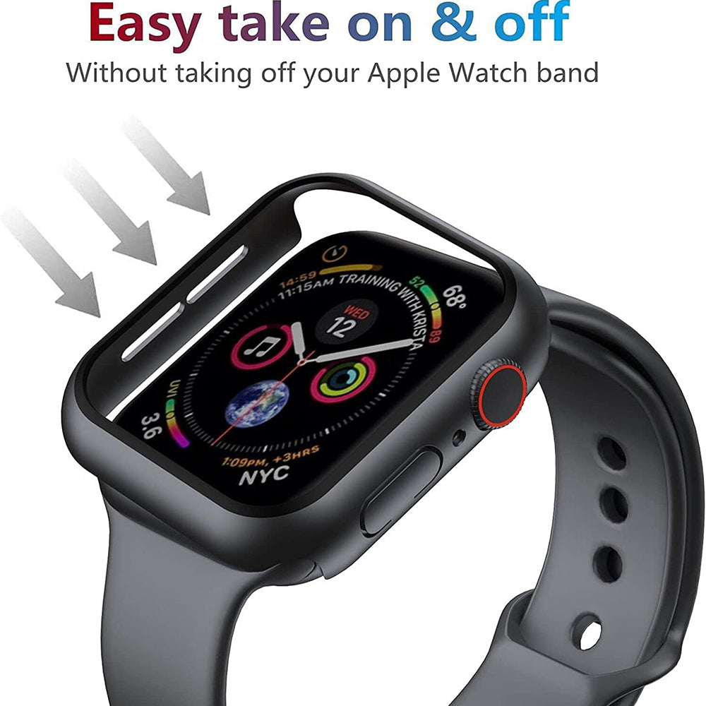 Techsuit - Defense360 Pro + Screen Protector - Apple Watch 4 / 5 / 6 / SE (44mm) - Black