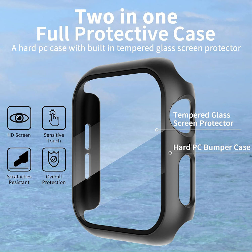 Techsuit - Defense360 Pro + Screen Protector - Apple Watch 4 / 5 / 6 / SE (44mm) - Black