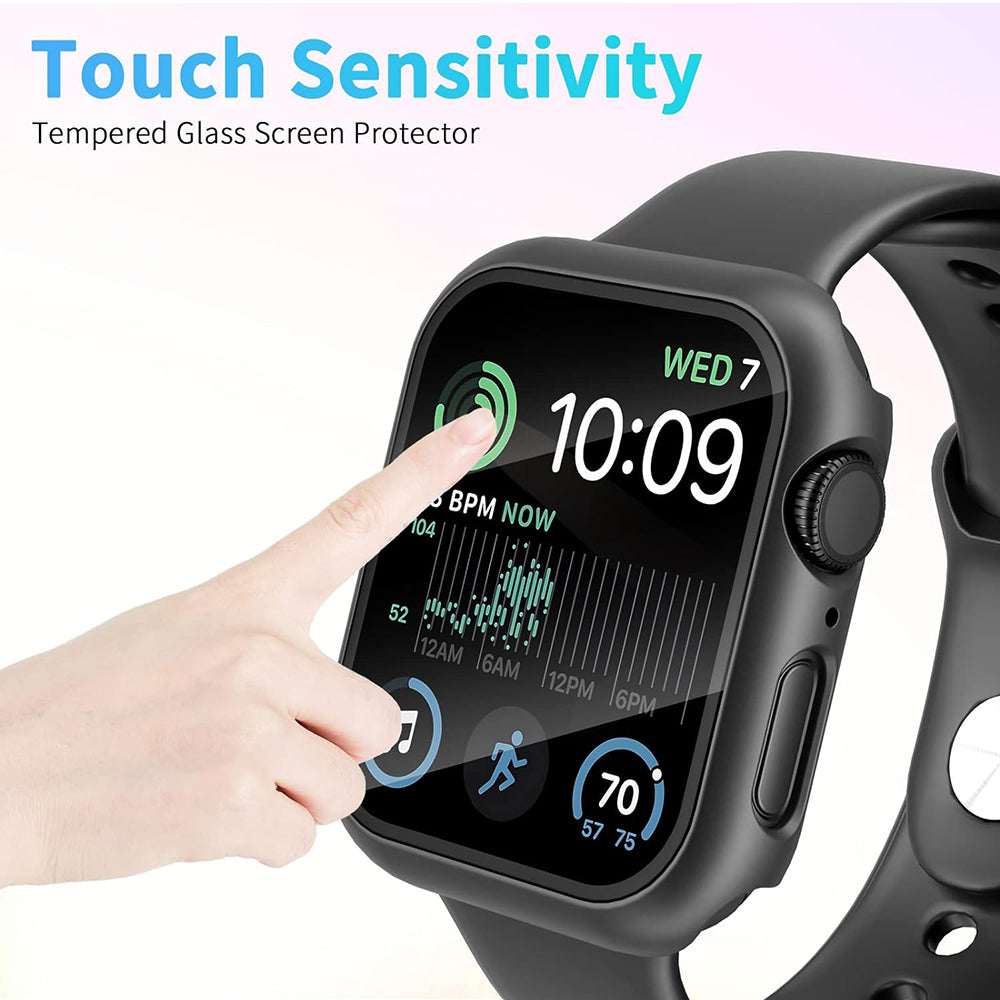 Techsuit - Defense360 Pro + Screen Protector - Apple Watch 4 / 5 / 6 / SE (44mm) - Black