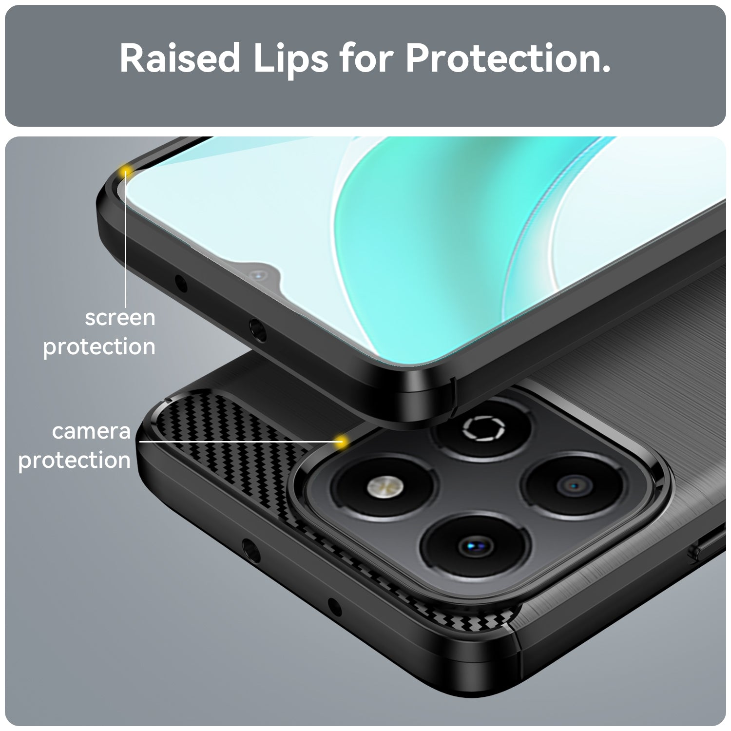 Techsuit - Carbon Silicone - Honor X6b - Black