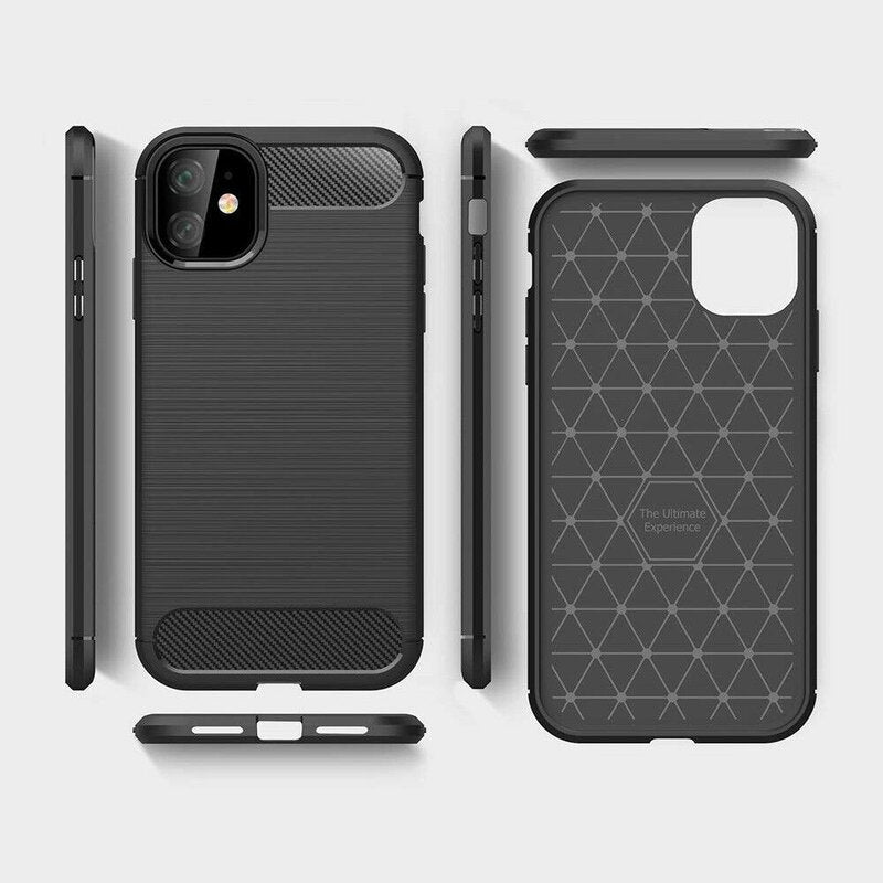 TechSuit Husa de protectie Techsuit Carbon Silicone compatibil cu iPhone 12 / iPhone 12 Pro, Negru – imagine 5