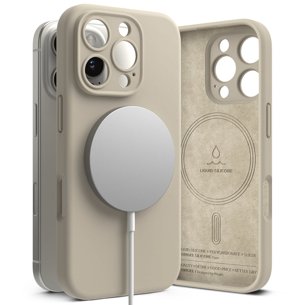 Ringke - Silicone Magnetic MagSafe - iPhone 16 Pro - Stone