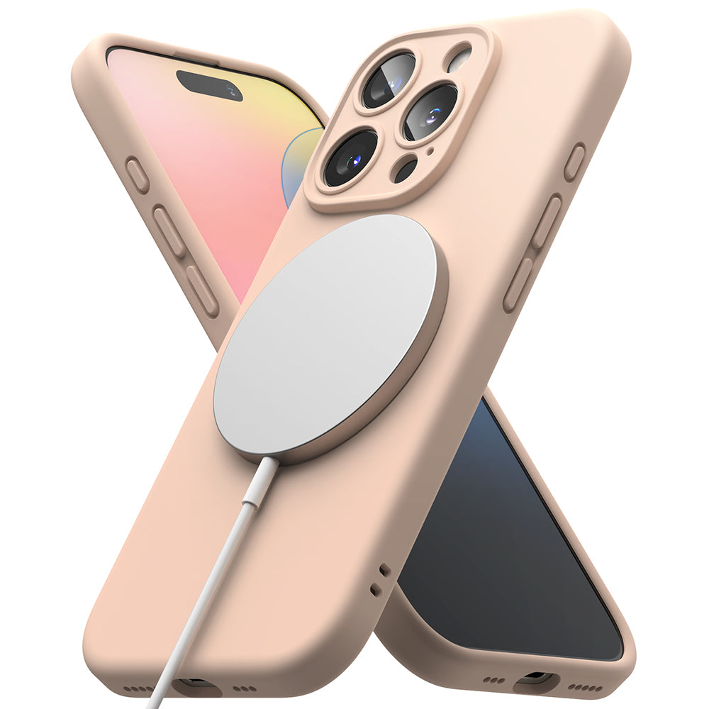 Ringke - Silicone Magnetic MagSafe - iPhone 16 Pro - Pink Sand