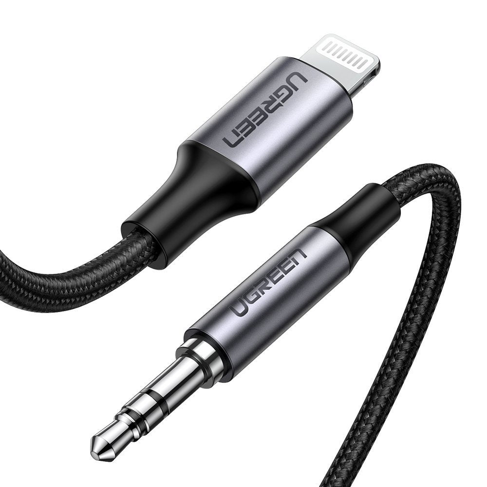 Ugreen - Audio Cable Aluminium Shell US315 (70509) - Lightning to Jack 3.5mm, MFi Certified, 1m - Black