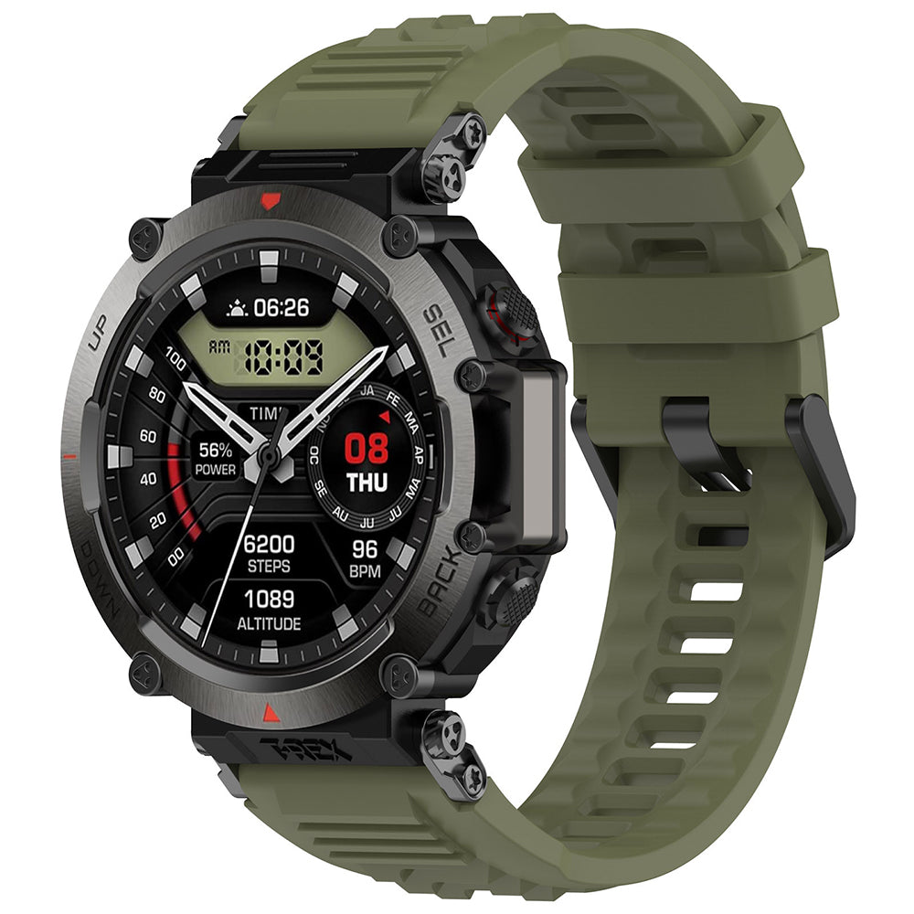 Curea smartwatch Techsuit compatibil cu Amazfit T-Rex Ultra, Verde inchis