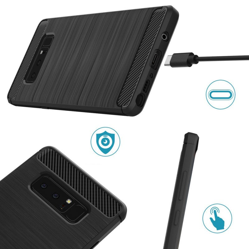 Techsuit - Carbon Silicone - Samsung Galaxy Note 8 - Black
