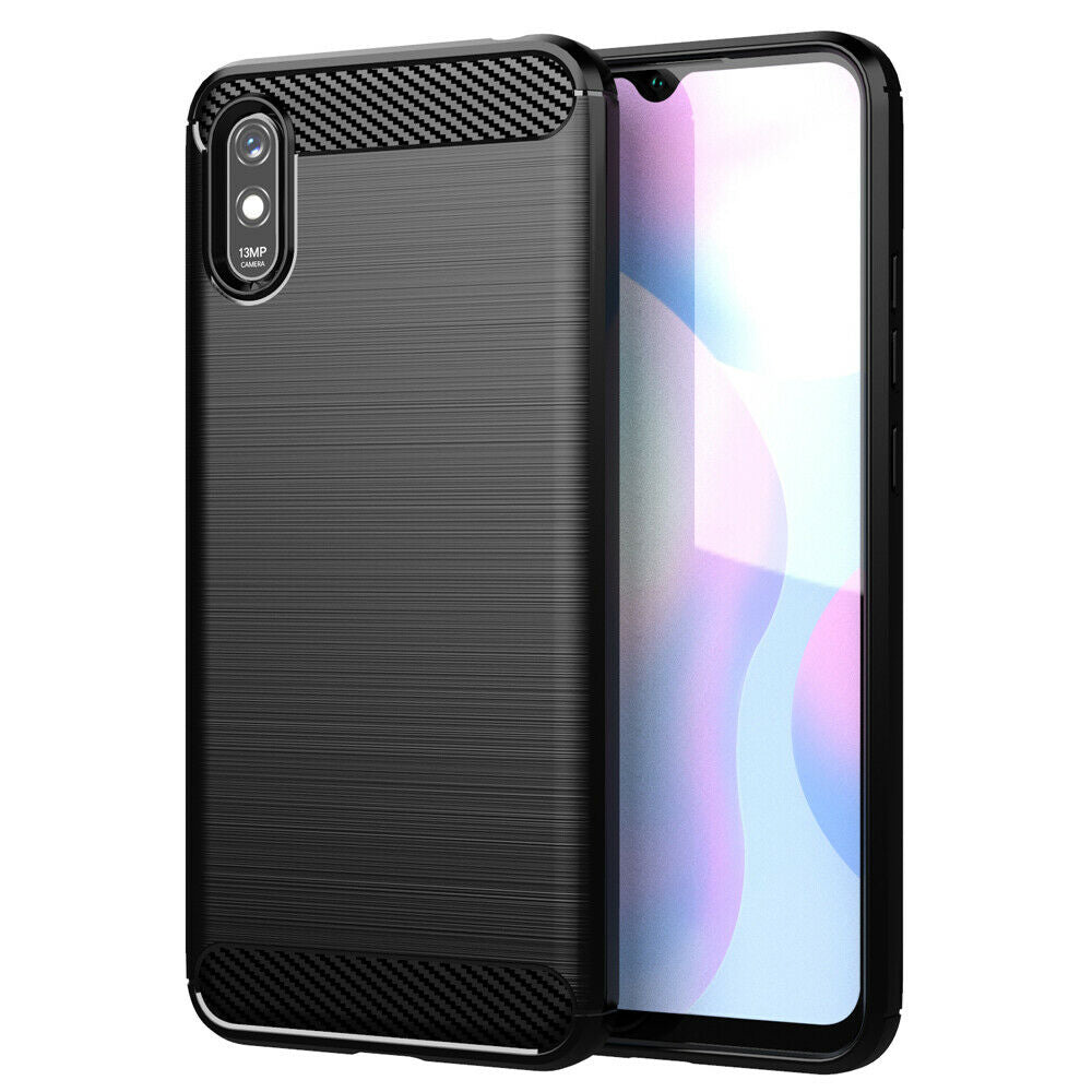 TechSuit Husa de protectie Techsuit Carbon Silicone compatibil cu Xiaomi Redmi 9A / Redmi 9AT, Negru