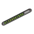 Techsuit - Premium Phone Number Plate (PNP1) - Temporary Parking Sign for Dashboard, Zinc Alloy, Removable Adhesive - Bl