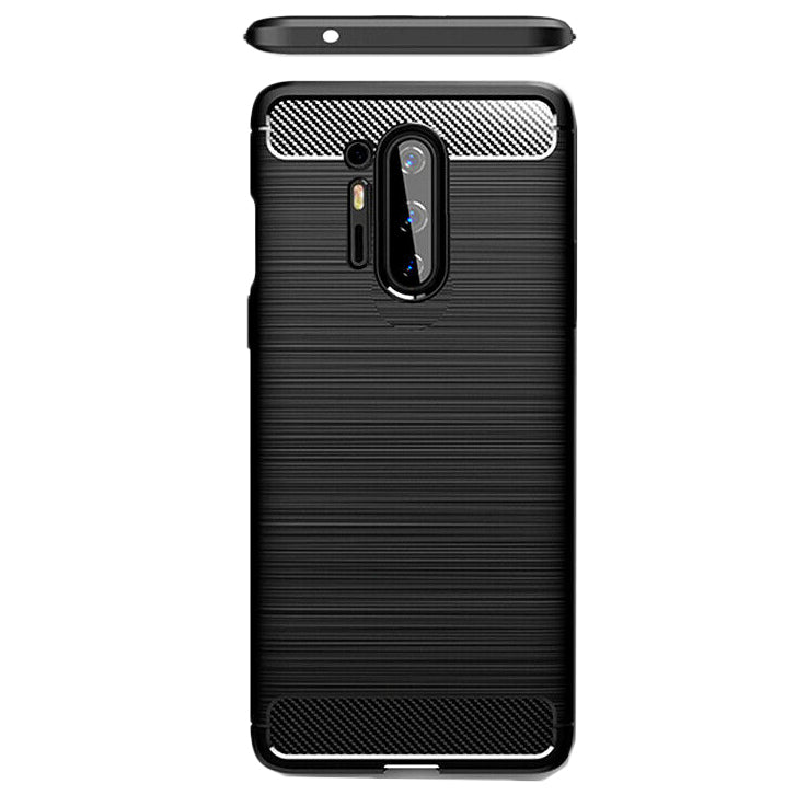 TechSuit Husa de protectie Techsuit Carbon Silicone compatibil cu OnePlus 8 Pro, Negru – imagine 2