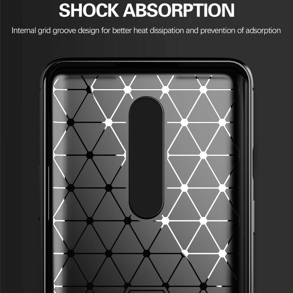 Techsuit - Carbon Silicone - OnePlus 8 - Black
