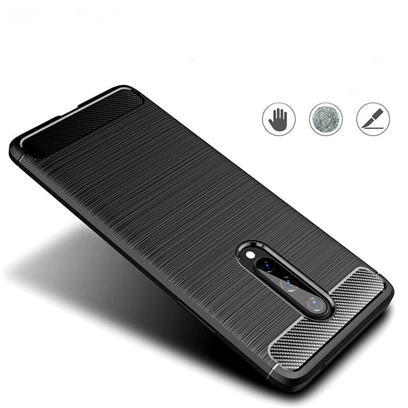 Techsuit - Carbon Silicone - OnePlus 8 - Black