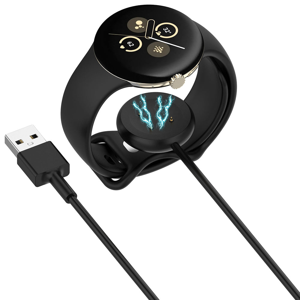 Techsuit - SmartWatch Wireless Charging Cable (THC5) - for Google Pixel Watch 3 (41mm, 45mm) / 2 / Fitbit Ace LTE, USB -
