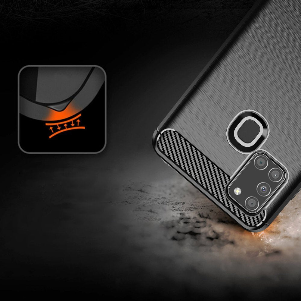 Techsuit - Carbon Silicone - Samsung Galaxy A21s - Black