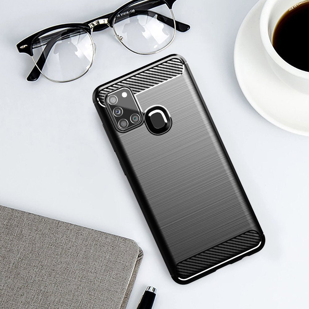 Techsuit - Carbon Silicone - Samsung Galaxy A21s - Black
