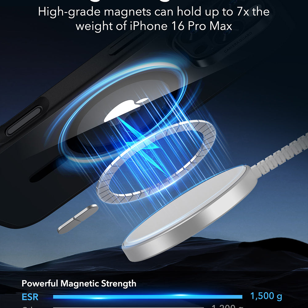 ESR - Classic Hybrid HaloLock - iPhone 16 Pro Max - Clear Black