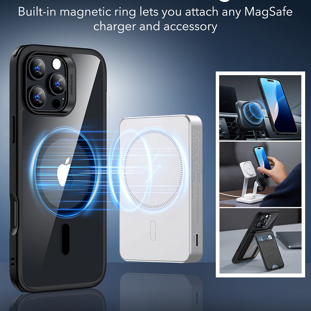 ESR - Classic Hybrid HaloLock - iPhone 16 Pro Max - Clear Black