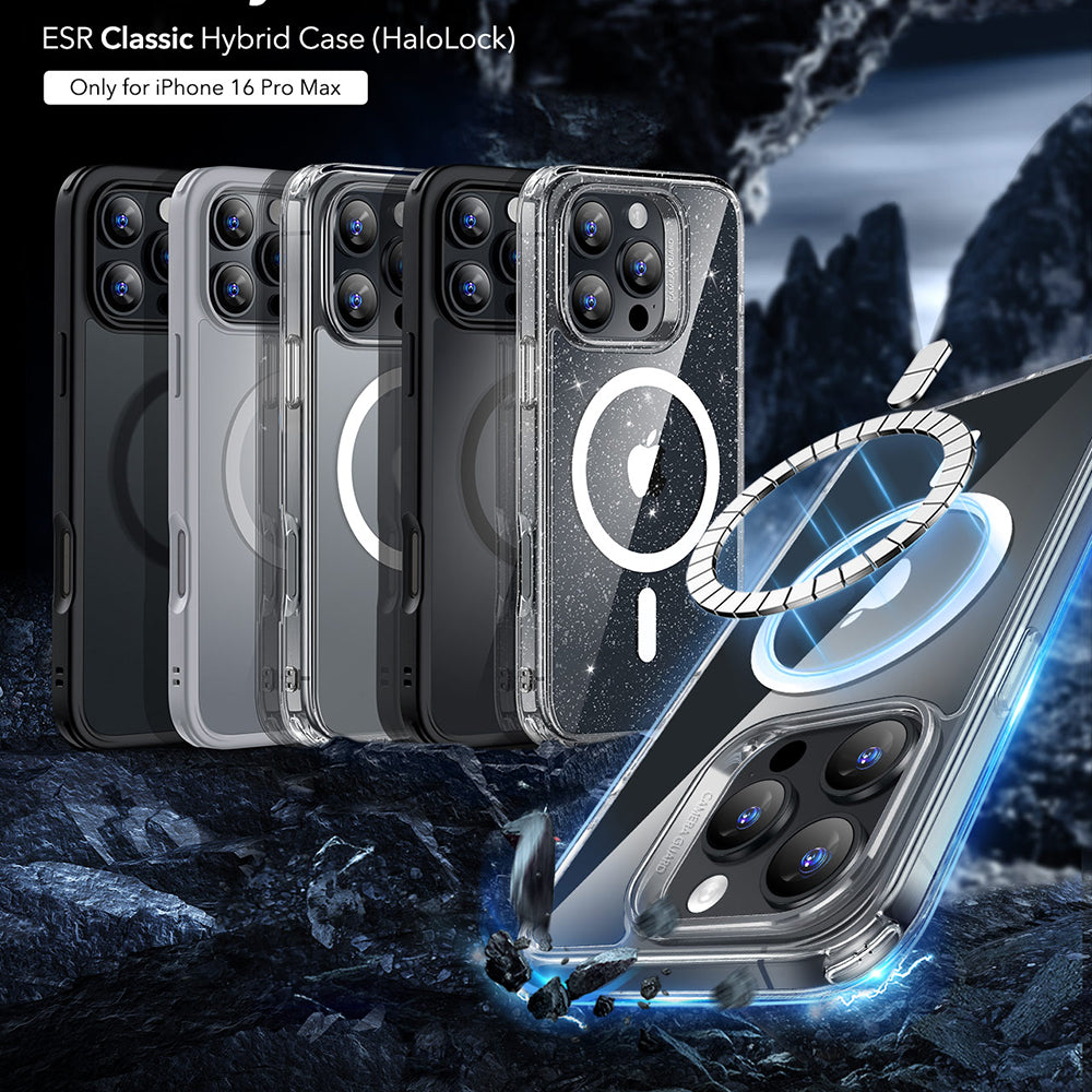 ESR - Classic Hybrid HaloLock - iPhone 16 Pro Max - Frosted Clear