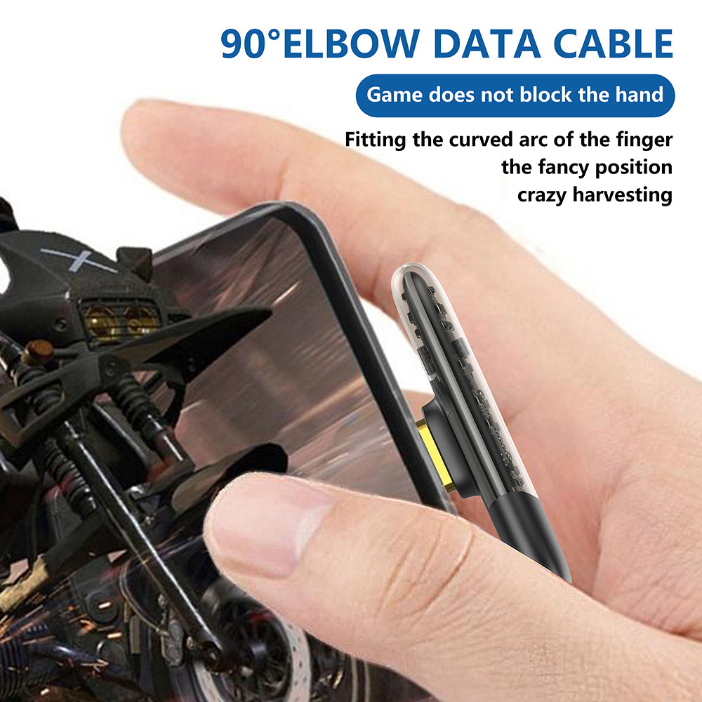 Lito - Data Cable (LD11CC) - Type-C to Type-C, Fast Charging, Angled Design, Gold Plated Interface, 60W, 1m - Black