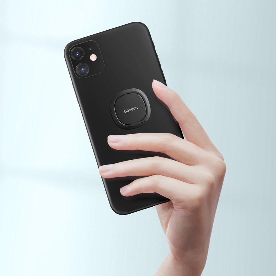 Baseus - Phone Ring Invizible (SUYB-0R) - Standing and Folding Feature, 360° Rotating, Ultra-Thin, 3M Adhesive - Rose Go