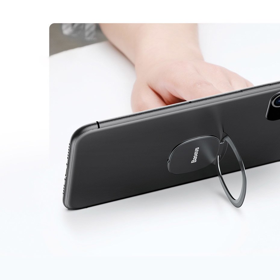 Baseus - Phone Ring Invizible (SUYB-0R) - Standing and Folding Feature, 360° Rotating, Ultra-Thin, 3M Adhesive - Rose Go