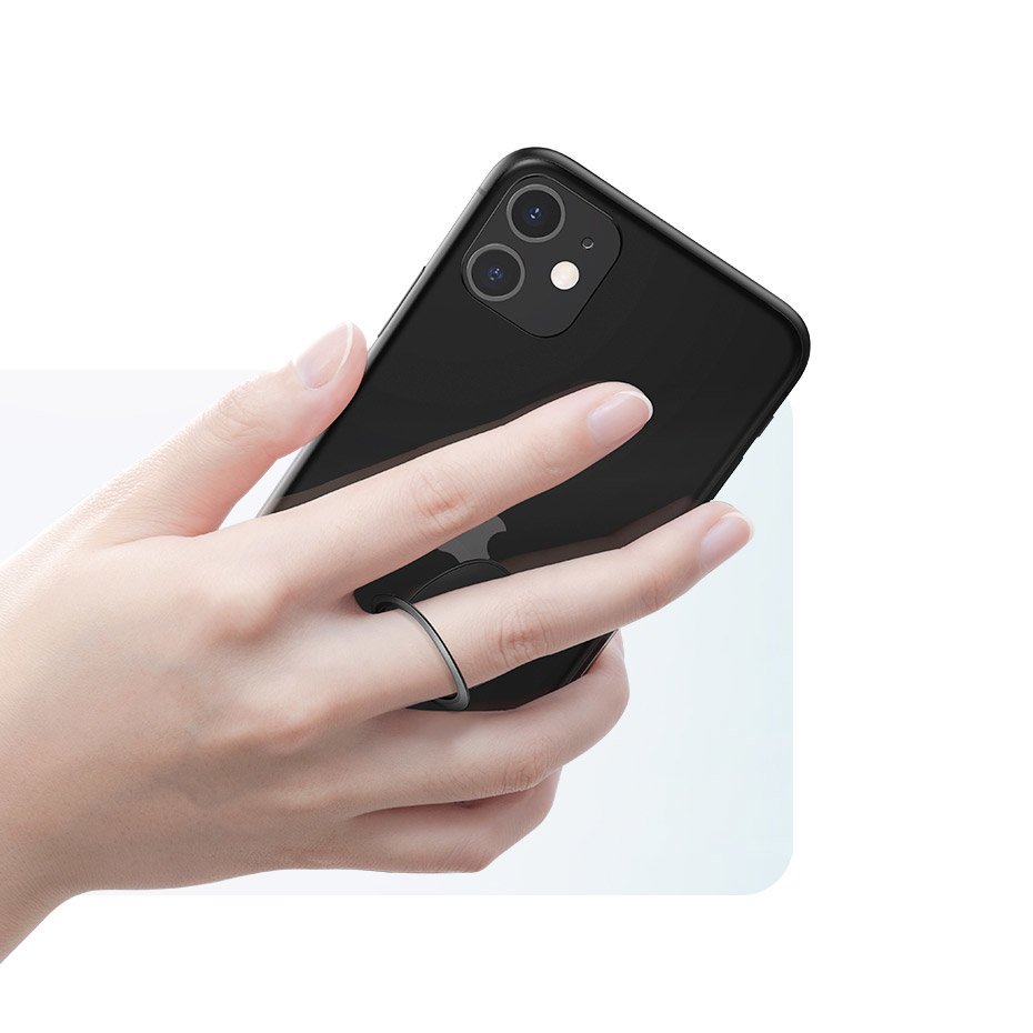 Baseus - Phone Ring Invizible (SUYB-0R) - Standing and Folding Feature, 360° Rotating, Ultra-Thin, 3M Adhesive - Rose Go