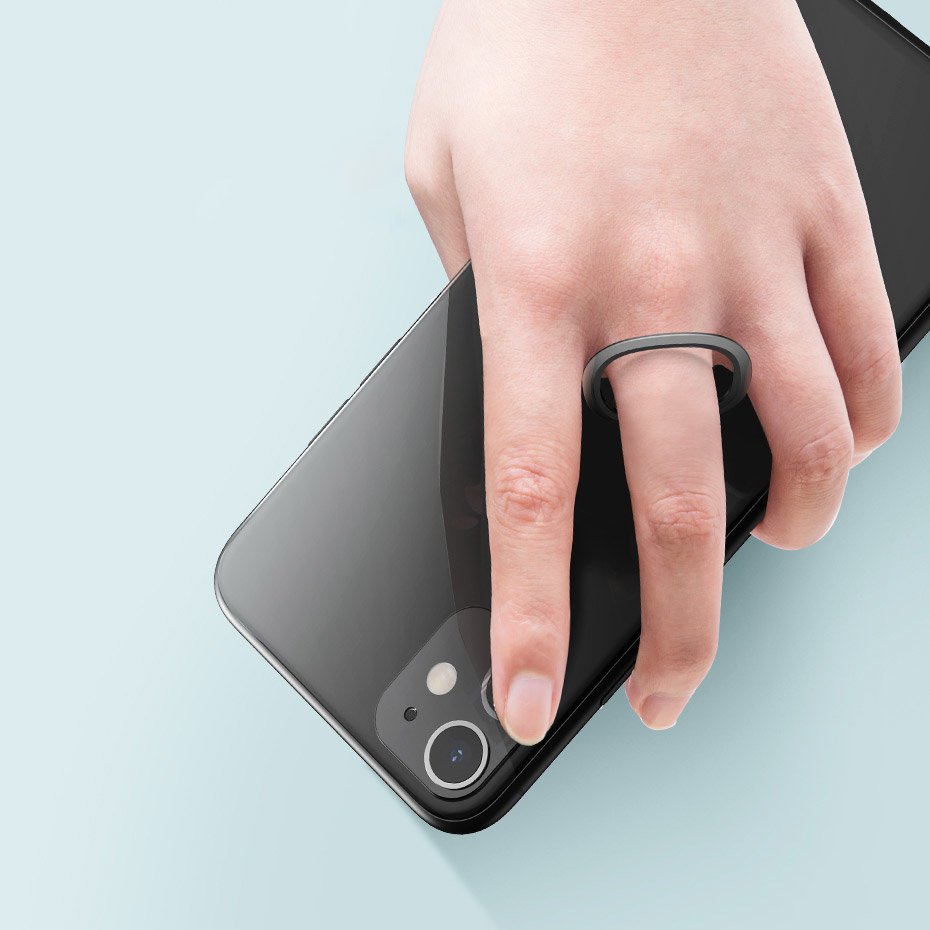 Baseus - Phone Ring Invizible (SUYB-0R) - Standing and Folding Feature, 360° Rotating, Ultra-Thin, 3M Adhesive - Rose Go