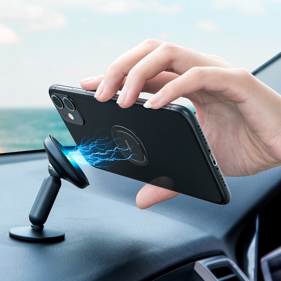 Baseus - Phone Ring Invizible (SUYB-0R) - Standing and Folding Feature, 360° Rotating, Ultra-Thin, 3M Adhesive - Rose Go