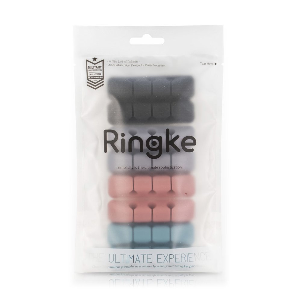 Ringke - Cable Organizer (4 pack) - 4 x 3 Slots - Black