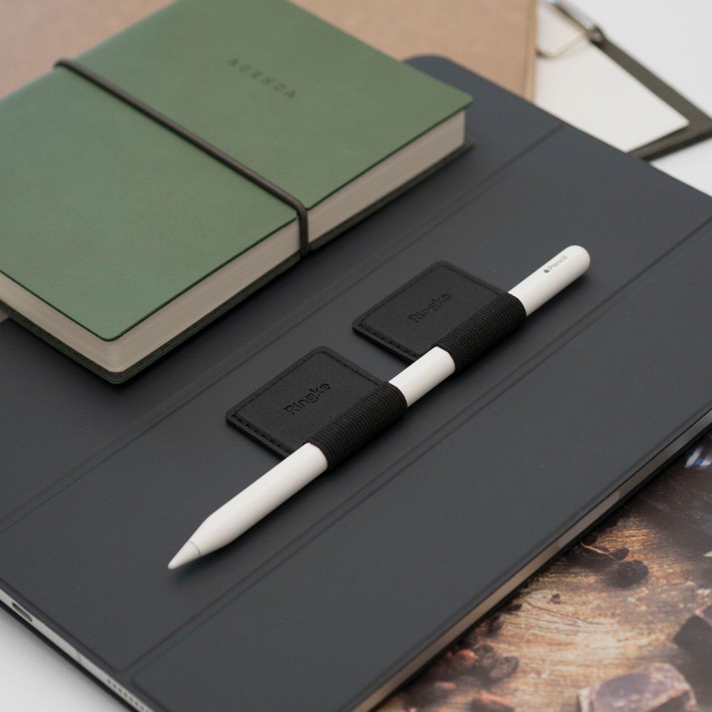 Ringke - Pen Holder (2 pack) - Ecological Leather, Textile, Elastic - Black