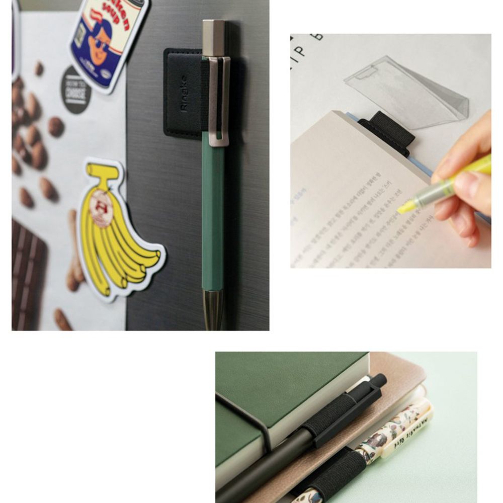 Ringke - Pen Holder (2 pack) - Ecological Leather, Textile, Elastic - Black