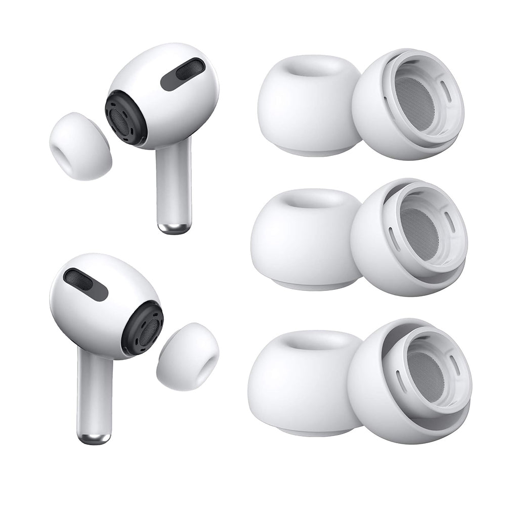 Techsuit - (3 pack) Replacement Ear Tips AirVibe (ET1) - for Apple AirPods Pro 1 / 2, Premium Silicone XS, S, L Sizes - 