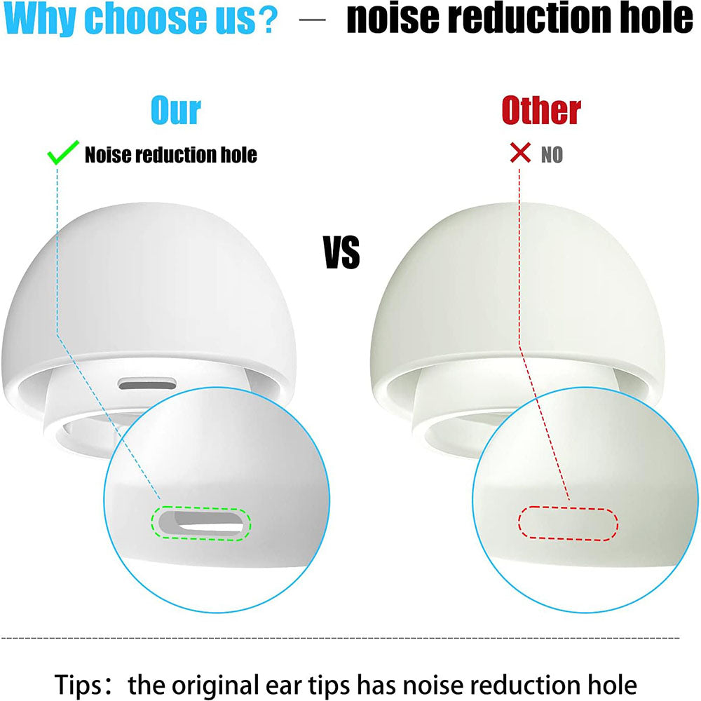 Techsuit - (3 pack) Replacement Ear Tips AirVibe (ET1) - for Apple AirPods Pro 1 / 2, Premium Silicone XS, S, L Sizes - 