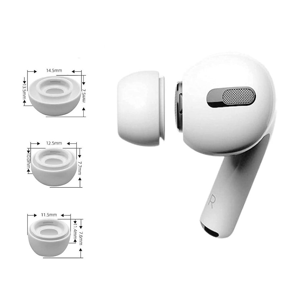 Techsuit - (3 pack) Replacement Ear Tips AirVibe (ET1) - for Apple AirPods Pro 1 / 2, Premium Silicone XS, S, L Sizes - 