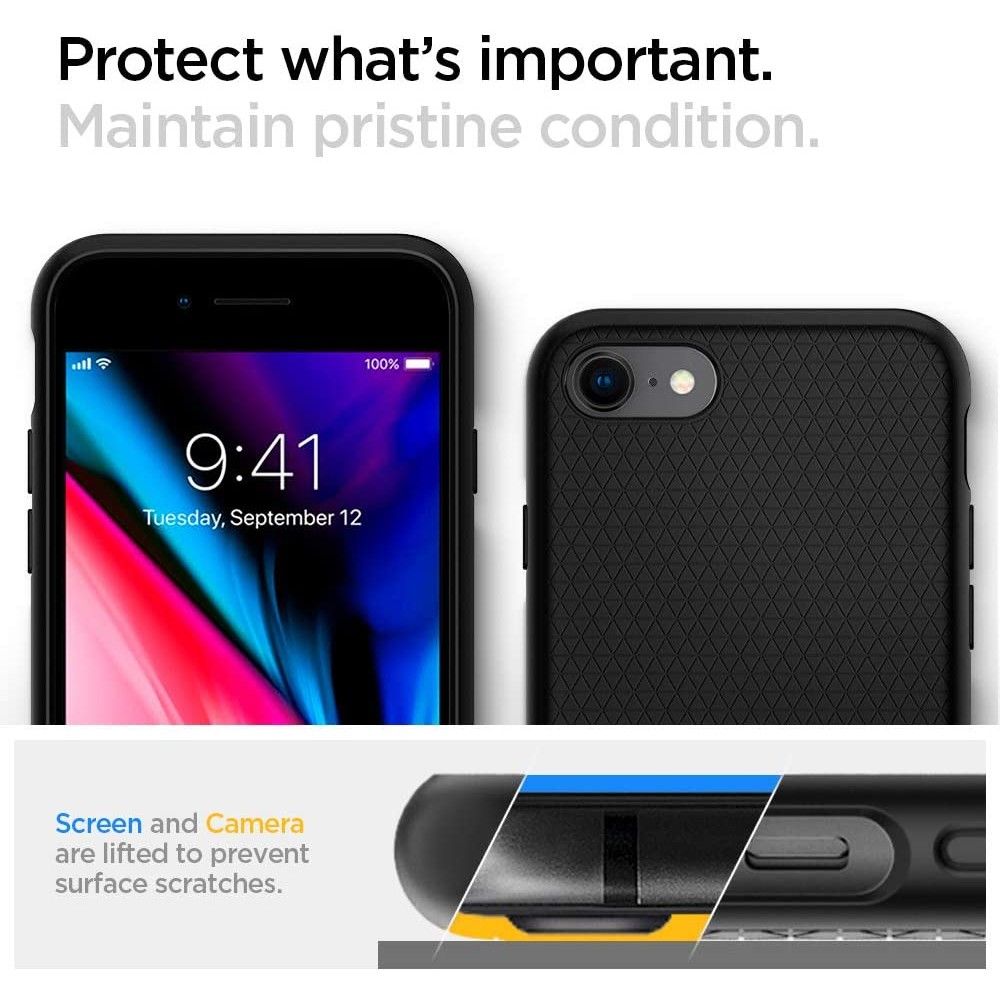 Spigen - Liquid Air (042CS20511) - iPhone 7 / iPhone 8 / iPhone SE 2, SE 2020 / iPhone SE 3, SE 2022 - Black