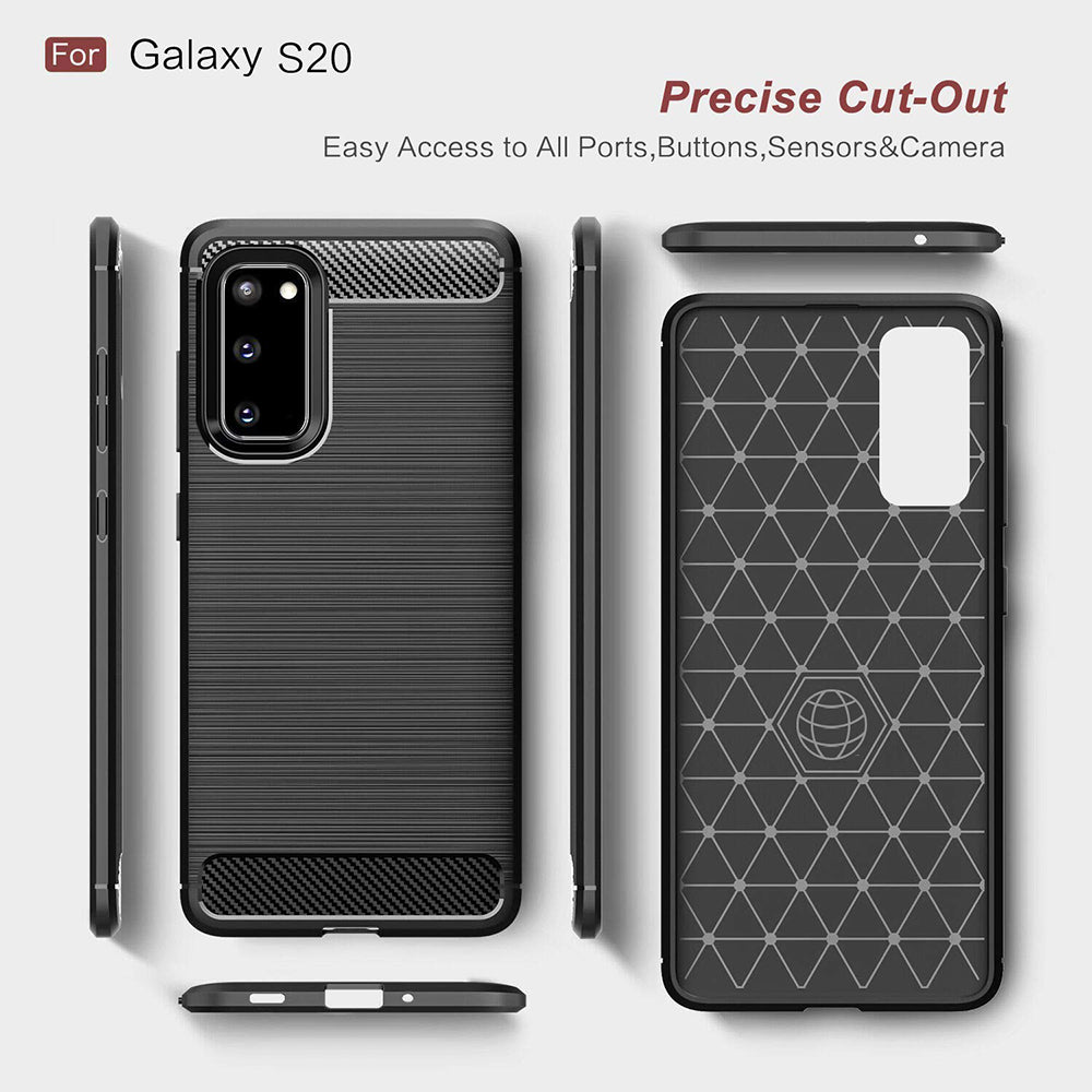 Techsuit - Carbon Silicone - Samsung Galaxy S20 4G / S20 5G - Black