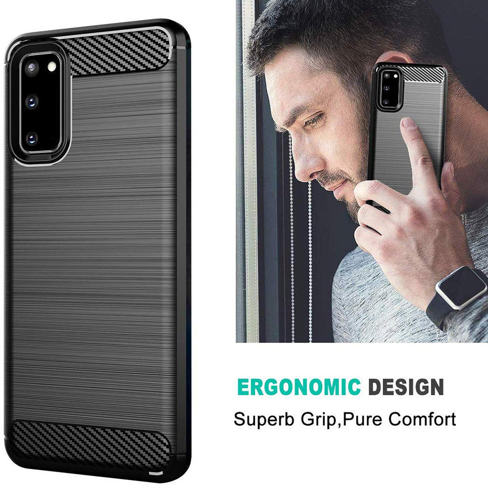 Techsuit - Carbon Silicone - Samsung Galaxy S20 4G / S20 5G - Black