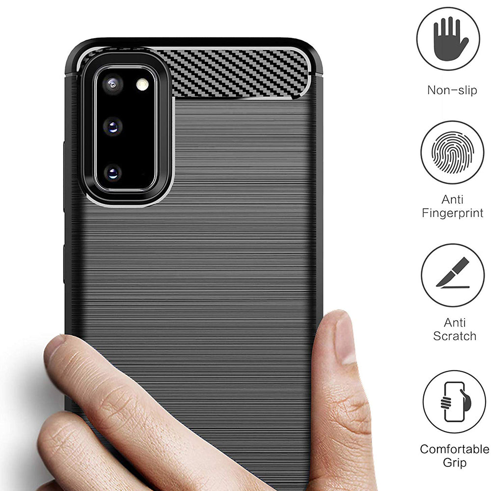 Techsuit - Carbon Silicone - Samsung Galaxy S20 4G / S20 5G - Black