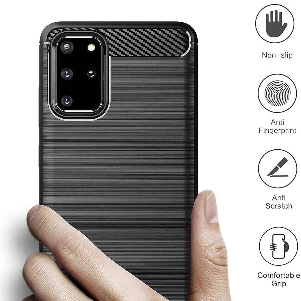 Techsuit - Carbon Silicone - Samsung Galaxy S20 Plus 4G / S20 Plus 5G - Black